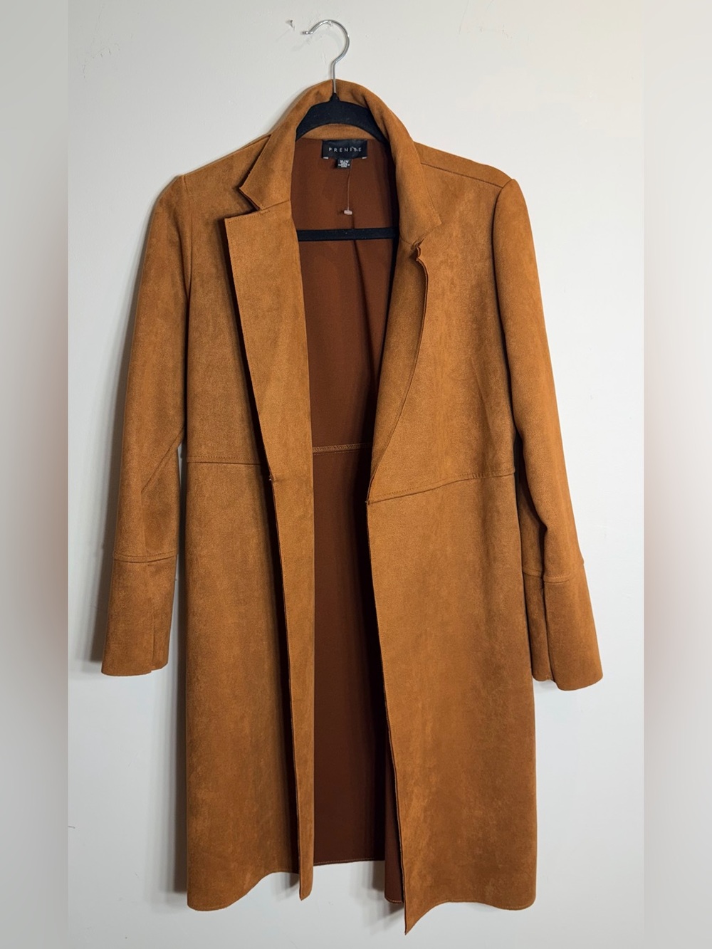Premise Longline Trench Coat in Cognac Brown